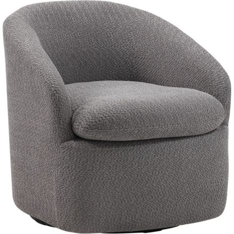 Fauteuil pivotant tissu à bouclettes-Gris (1/5)