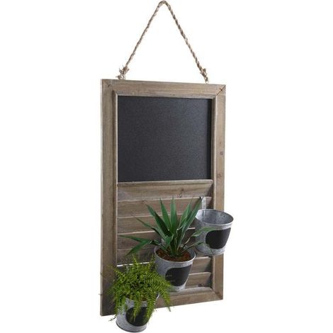 Jardinière en bois avec tableau noir (1/3)