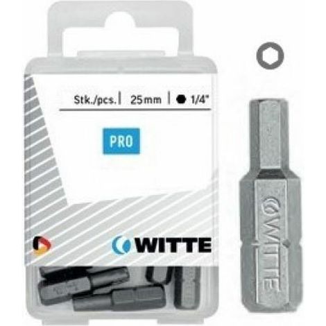 Set punte avvitatore Witte 10 pezzi argento 25 millimetri (1/2)