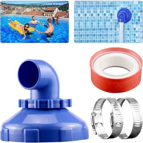 Buse de remplissage piscine rotative 360°, entrée 38/32 mm, sortie réglable pour tête standard (1/4)