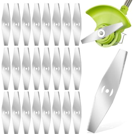 24 lames de rechange pour coupe-bordures, lames métalliques de rechange, accessoires pour tondeuse à gazon et débroussailleuse (1/4)