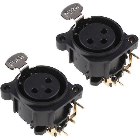 Lot de 2 connecteurs XLR femelles 3 pôles à montage sur panneau pour micro et guitare (1/5)