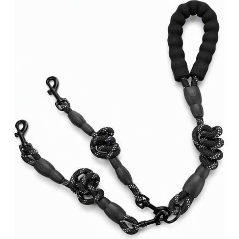 Harnais et laisse pour chien et chat noir double taille S (1/5)