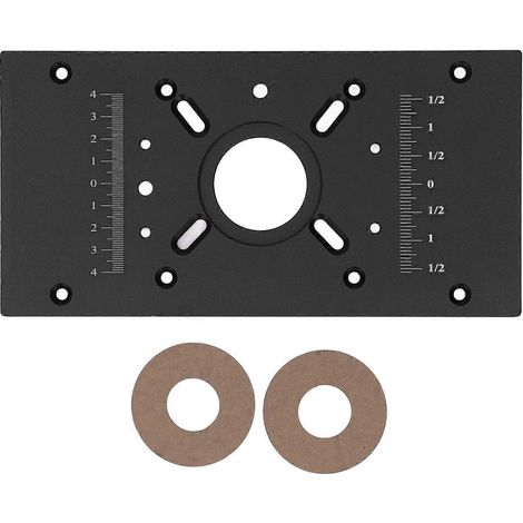 Plaque d'insertion pour table de fraisage en alliage d'aluminium, plaque de base pour système de levage, accessoire de travail du bois, noir