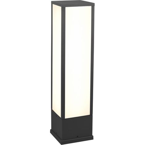 Borne de jardin LED carrée 60 cm 15W IP54 ATHIE Trio anthracite et blanche (1/5)