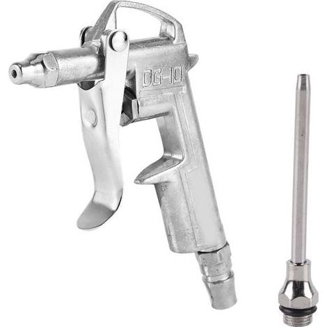 Pistolet à air comprimé DG-10 avec poignée gâchette, buse en alliage 1/4", soufflette pour compresseur, nettoyage poussière et atelier. (1/5)