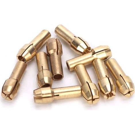 Dailygoody,Mini pasadores de sujeción,10 unidades,Latón de alta calidad,Para taladros y amoladoras,Capacidad de sujeción: 0,5-3,2 mm (1/5)