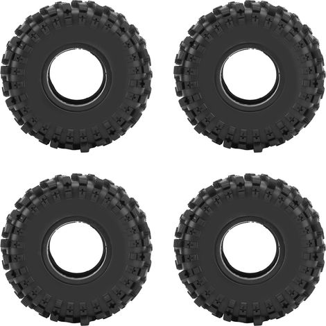 Lot de 4 pneus en caoutchouc de 1,9 pouce avec insert en mousse pour crawler RC 1/10 SCX10 (noir) (1/5)