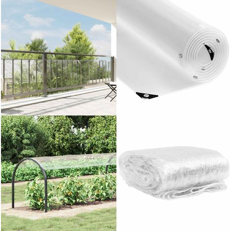 vidaXL Transparente Plane mit Ösen 1x10 m PVC (1/5)