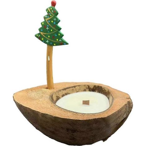 Bougie parfumée à la cire de soja, support en coquille de noix de coco, aromathérapie (1/3)
