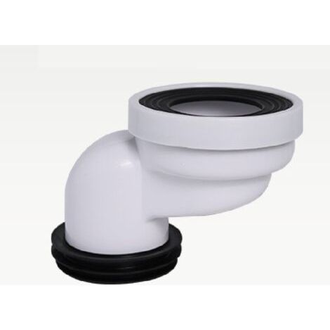 Buse de raccordement pour tuyau de toilette - Buse de vidange droite excentrique (10 cm) (1/2)