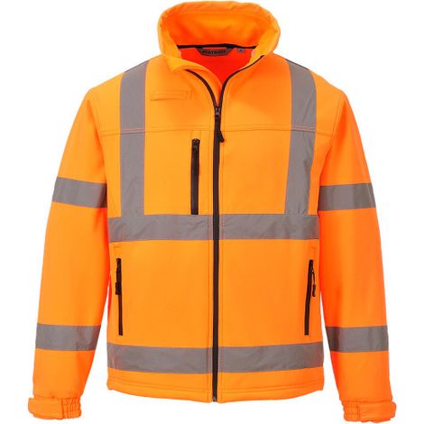 Chaqueta Softshell de alta visibilidad Classic de 3 capas con cintas reflectantes S424 M Naranja