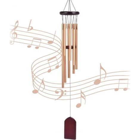 Umweltfreundliches Windspiel – 8 Aluminiumröhren – Gartendekoration, 65 cm, Braun (1/5)