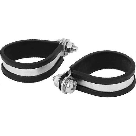 Colliers de serrage en P de 35 mm avec revêtement en caoutchouc, colliers de serrage pour tuyaux et câbles en acier inoxydable 304, lot de 5 (1/2)