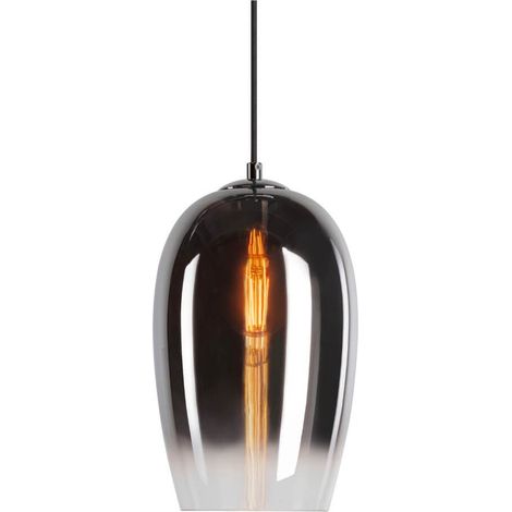 Lampe à suspension en verre Pantilo verre fumé - Ø 18cm - 1006398