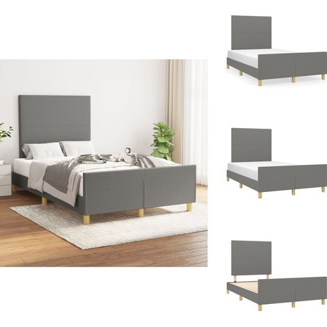 Bettgestell ohne Matratze Dunkelgrau 120x200 cm Stoff - Bettsofa - Doppelbett - Boxspringbetten - Lattenrost - Schlafzimmermöbel (1/5)