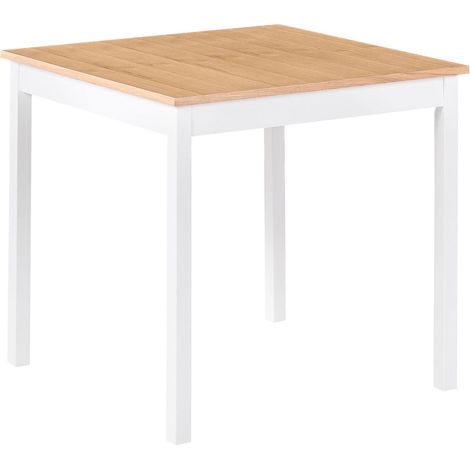 Dining Table Light Oak Veneer MDF and White Pine Wood Legs 80 x 80 cm Small Kitchen Table BATTERSBY