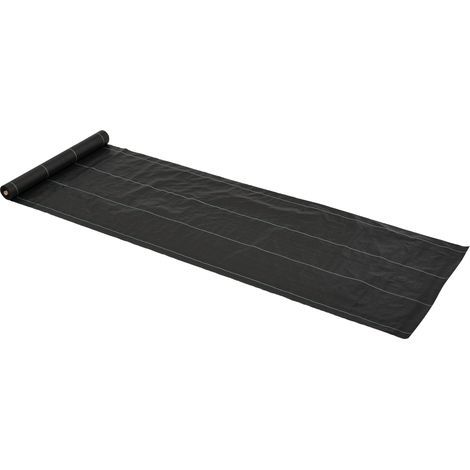 Toile anti-mauvaises herbes 100 g/m² - Paillage noir et vert - Perméable à l'eau, anti-UV et indéchirable - Rouleau 50 m x 1 m - PP résistant pour jardin