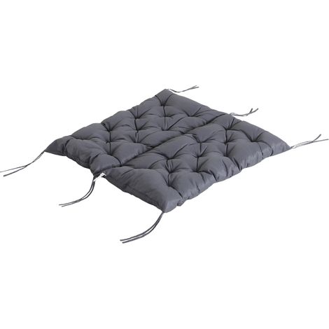 Cojín para banco de jardín 100 x 98 x 8 cm de poliéster gris oscuro con respaldo (1/5)