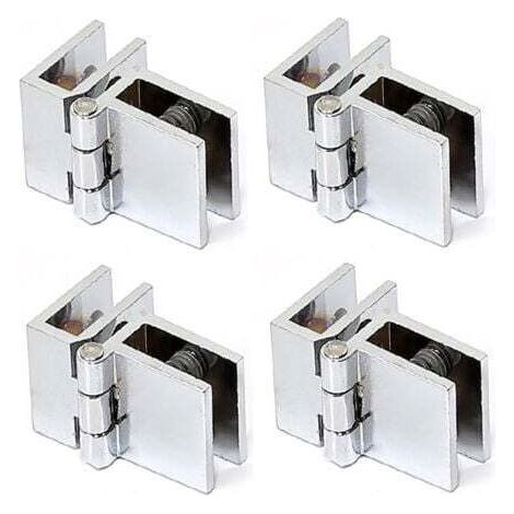 4 Glastürclips, Glasscharnierclip-Teile, Scharnier aus Zinklegierung, für Glastüren, Vitrinen (5-8 mm)