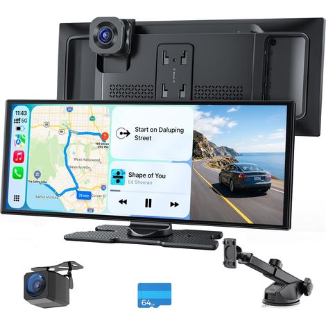 Écran Tactile Portable 10,25 Pouces Avylet avec CarPlay/Android Auto sans Fil, Dashcam 4K, Caméra de Recul et Détection Piétons AI (1/5)