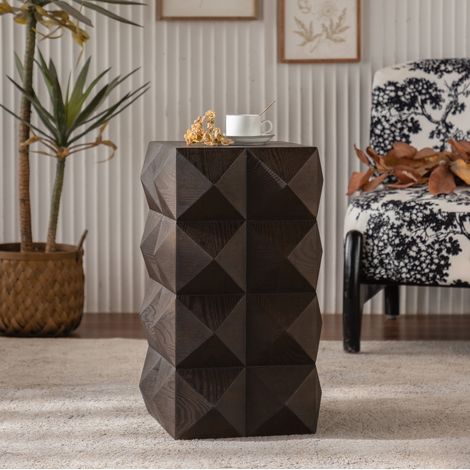 Beistelltisch im Retro-Stil 60 cm, Massivholz MDF OKMYHOME (1/5)