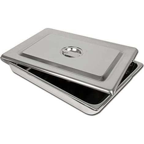 GIMA 26609 Vassoio e Coperchio Inox, 440 X 320 X 64 mm, 1 Pezzo