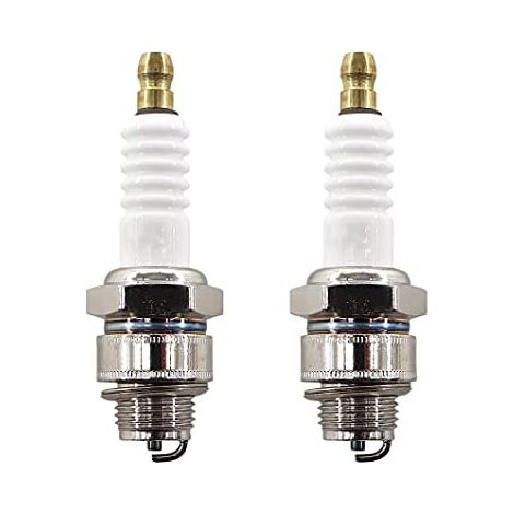VURAHOME - Lot de 2 bougies dallumage pour tondeuse à gazon avec moteurs Briggs & Stratton 3,5-6,5 CV Quantum 300E 450E 500E 550E 625 650 675 Remplace Champion RJ19LM, NGK BR2LM (1/5)