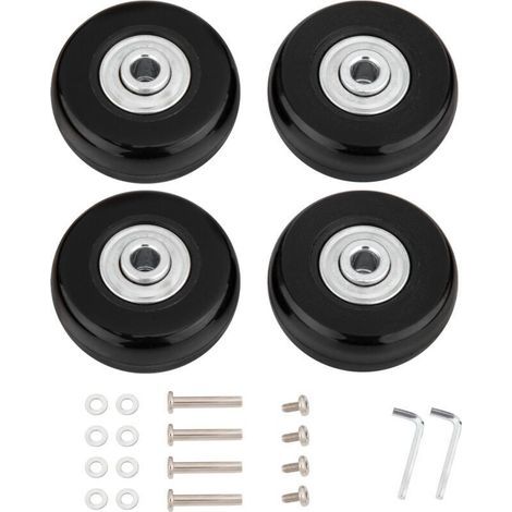 Ruedas para maleta OD 45 x 18 mm, 4 piezas de repuesto de goma, kit de reparación con ruedas de recambio para maletas (1/4)