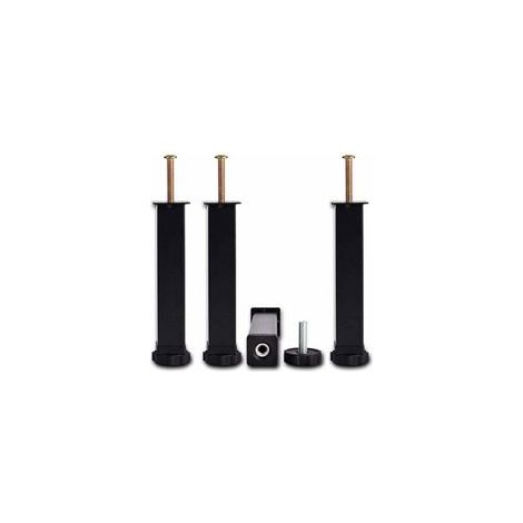 Pieds de Lit Réglables en Métal Noir - JINFGERNE - Lot de 4, Hauteur Ajustable de 15 à 35 cm, Capacité de Charge de 100 kg, Installation Facile pour Meubles Divers