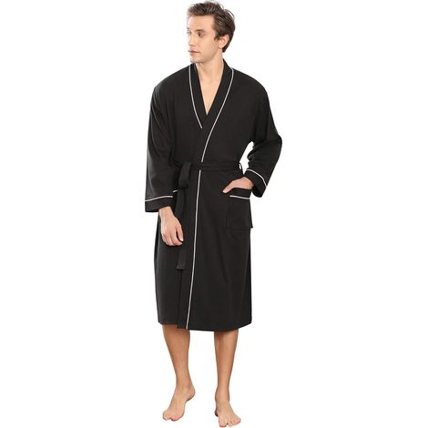 Robe De Bain - Coton - Longueur Genou - À Fermer Par Ceinture - Poches Avant - Unisexe - 1 Pièce (1/5)