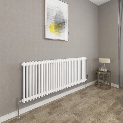 Traditional Cast Iron Style Radiator Horizontal 2 Column White 600x1460mm (1/5)