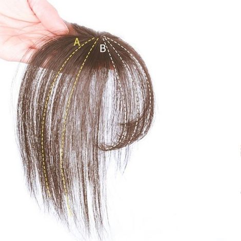1 Pièce Postiche Frange 3D Invisible Naturel Cheveux Fins Correction Front pour Femme (1/5)