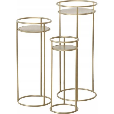 Conjunto de macetas Boltze Ricky doradas 50 60 70 cm (1/3)