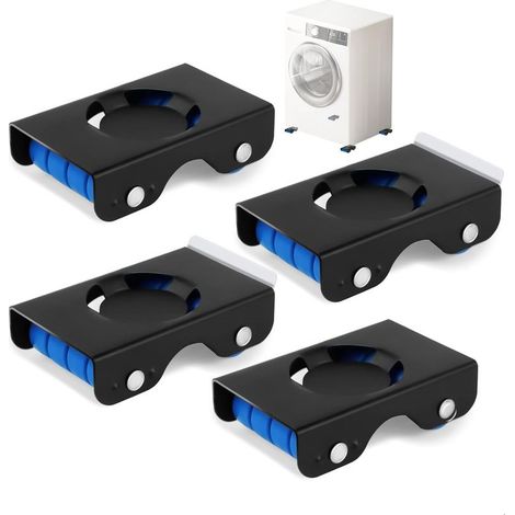 Quatre roulettes pour machine à laver portable avec freins, base universelle en alliage, capacité de charge de 300 kg (1/5)