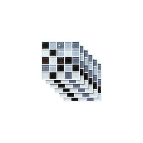 Set mit 30 selbstklebenden Fliesen, wasserfesten selbstklebenden Mosaiken, selbstklebenden Wandfliesen, dekorativen Aufklebern, Zementwandfliesen, Design für Küche und Bad, 20x20 (Mosaik) (1/5)