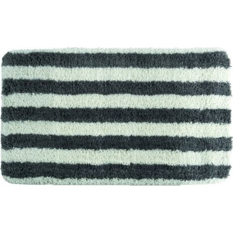 Alfombra de baño de microfibra 50x80cm Línea Blanca y Gris MSV (1/3)