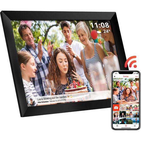 Atlantis Digitaler Bilderrahmen P060-DPF10B1-B 10" Touch Wi-Fi 1GB RAM 16GB IPS 1280x800 App Frameo Schwarz (1/5)