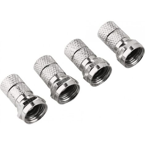 Connecteur d'antenne - HAMA - Fiche F ProfiLine - 7.0 mm - Argent - 4 pièces (1/2)