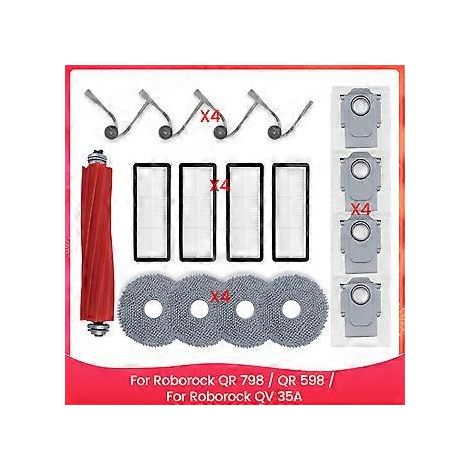 Pièces détachées pour aspirateurs Roborock QR 798 / QR 598 / Roborock QV 35A : rouleau principal, brosse latérale, filtre HEPA, serpillière C (1/5)