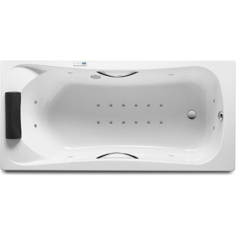 Baignoire rectangulaire hydromassante BeCool Total 1700 x 800 mm BLANC Roca (1/3)