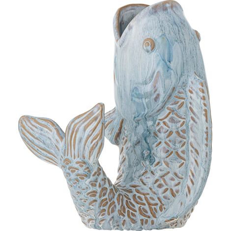Bloomingville Vase Hiro bleu clair forme poisson 21 cm