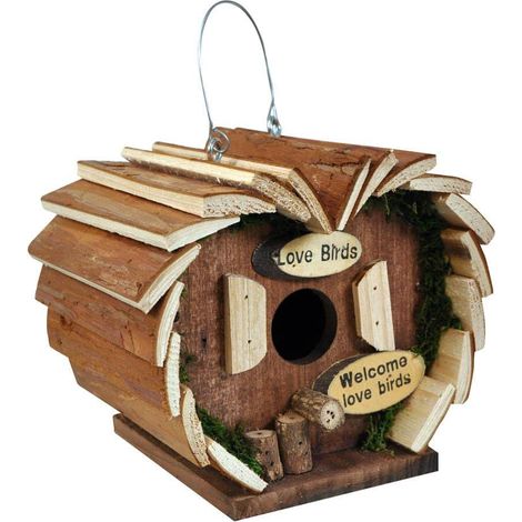 Nid d'oiseau, décoration extérieure pour maison, jardin, aménagement paysager sur le thème de la forêt, mini-paysage, anneau en bois, créatif (1/5)
