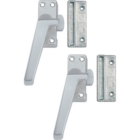 AXA Fensterverriegelung - Modell 3308 - Fenstergriff - Abschließbar per Knopfdruck - Links nach außen drehend - Aluminium Weiß (1/5)
