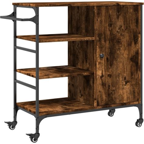 Maison Exclusive - Carrello Cucina Rovere Fumo 87,5x38,5x84,5 cm Legno Multistrato