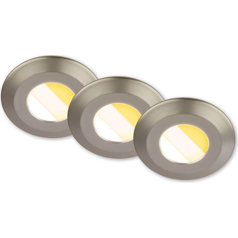 3er Set LED Bad Einbaustrahler LED Einbauleuchten Bad Spots CTS Flach Ra90