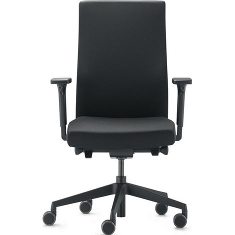 Chaise de bureau pivotante à technologie synchrone noir 410-520mm avec accoudoirs Capacité de charge 110kg