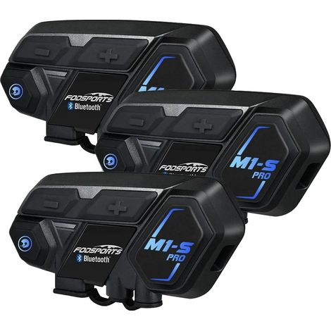 Casque intercom Bluetooth, portée de 2000 m, étanche, jusqu'à 8 utilisateurs, batterie de 900 mAH, réduction de bruit (1/5)