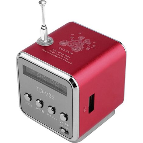 Mini enceinte portable USB. lecteur MP3/4. compatible cartes SD/TF. USB 2.0. stéréo. radio FM. (1/5)