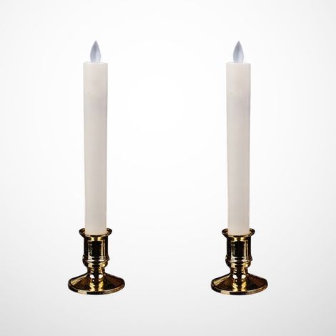 Dos pares de velas LED sin llama con efecto intermitente.